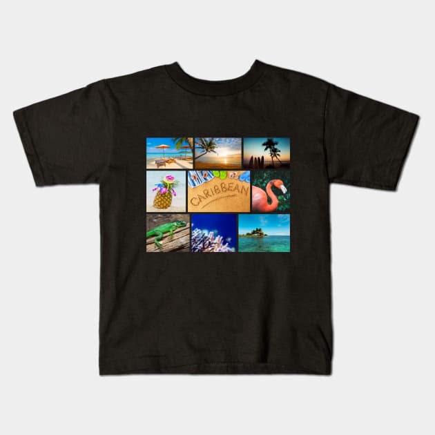 Caribbean Tropical beaches gallery Souvenir Kids T-Shirt by peter2art